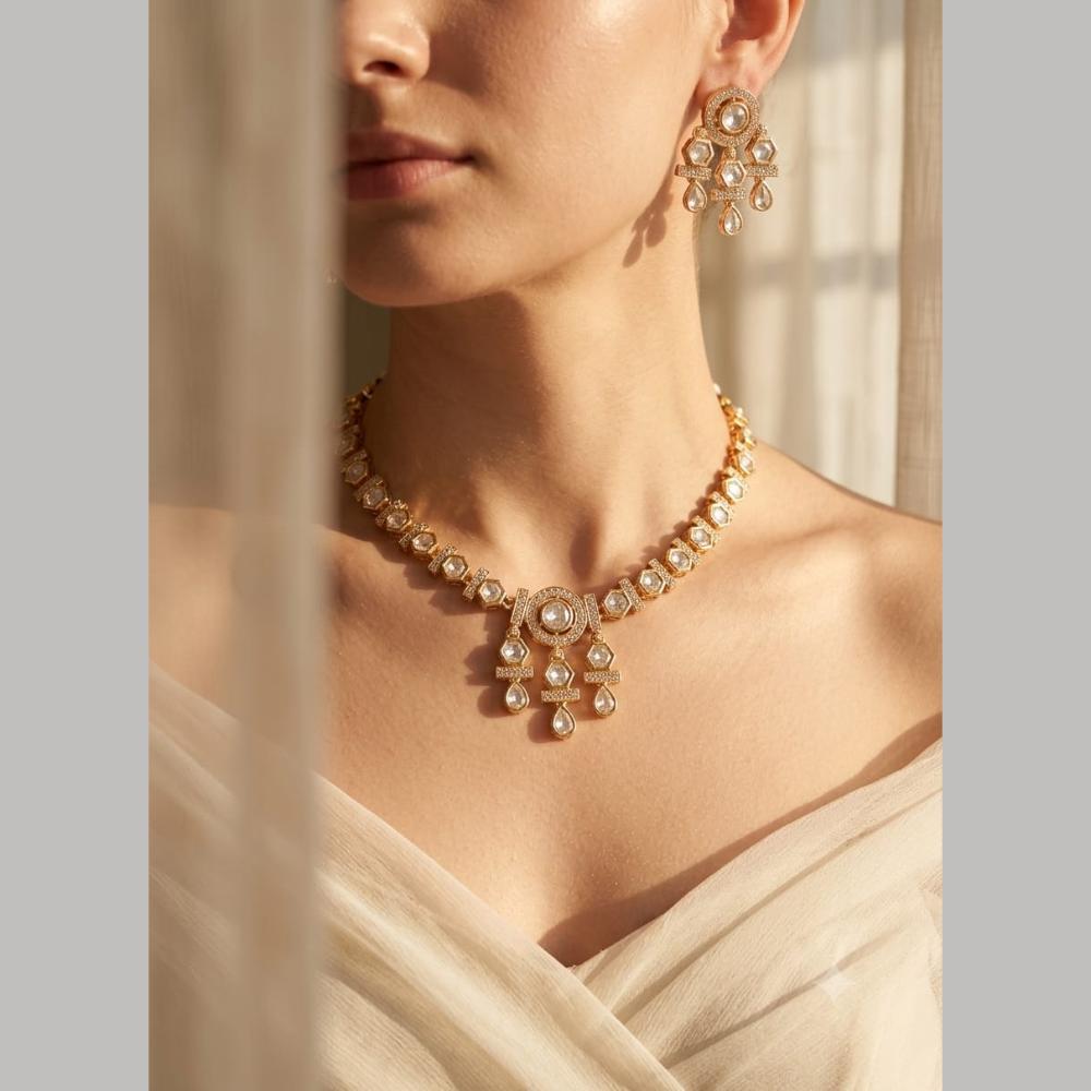 Manisha Jewellery Heritage Polki Kundan Stone Necklace Set