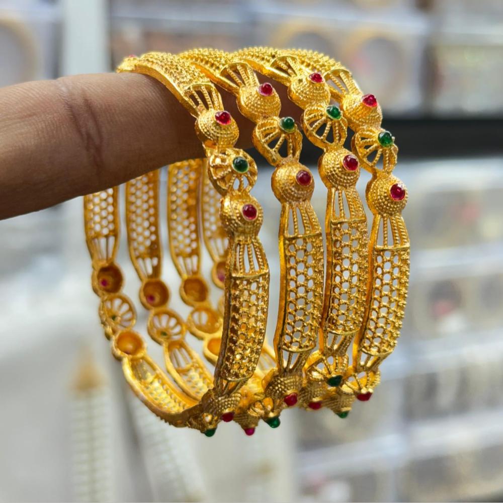 Manisha Jewellery Luxury Pota Stone Designer Bangles Set