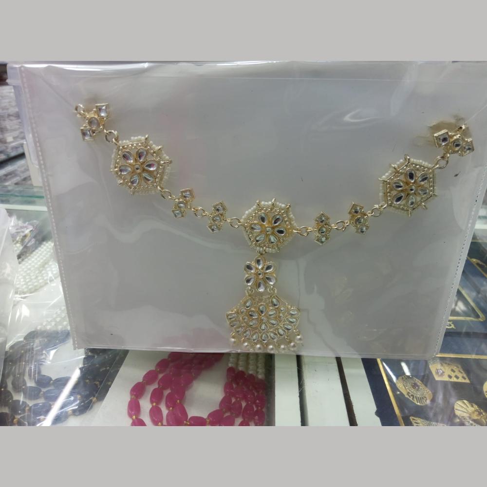 Manisha Jewellery Premium Kundan Stone And Pearl Damini Maangtikka