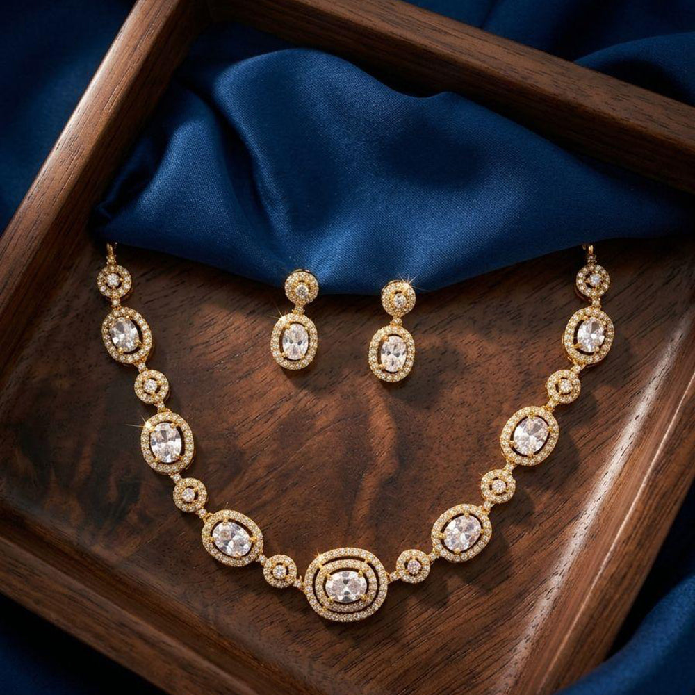 Manisha Jewellery Royal American Daimond Necklace Set