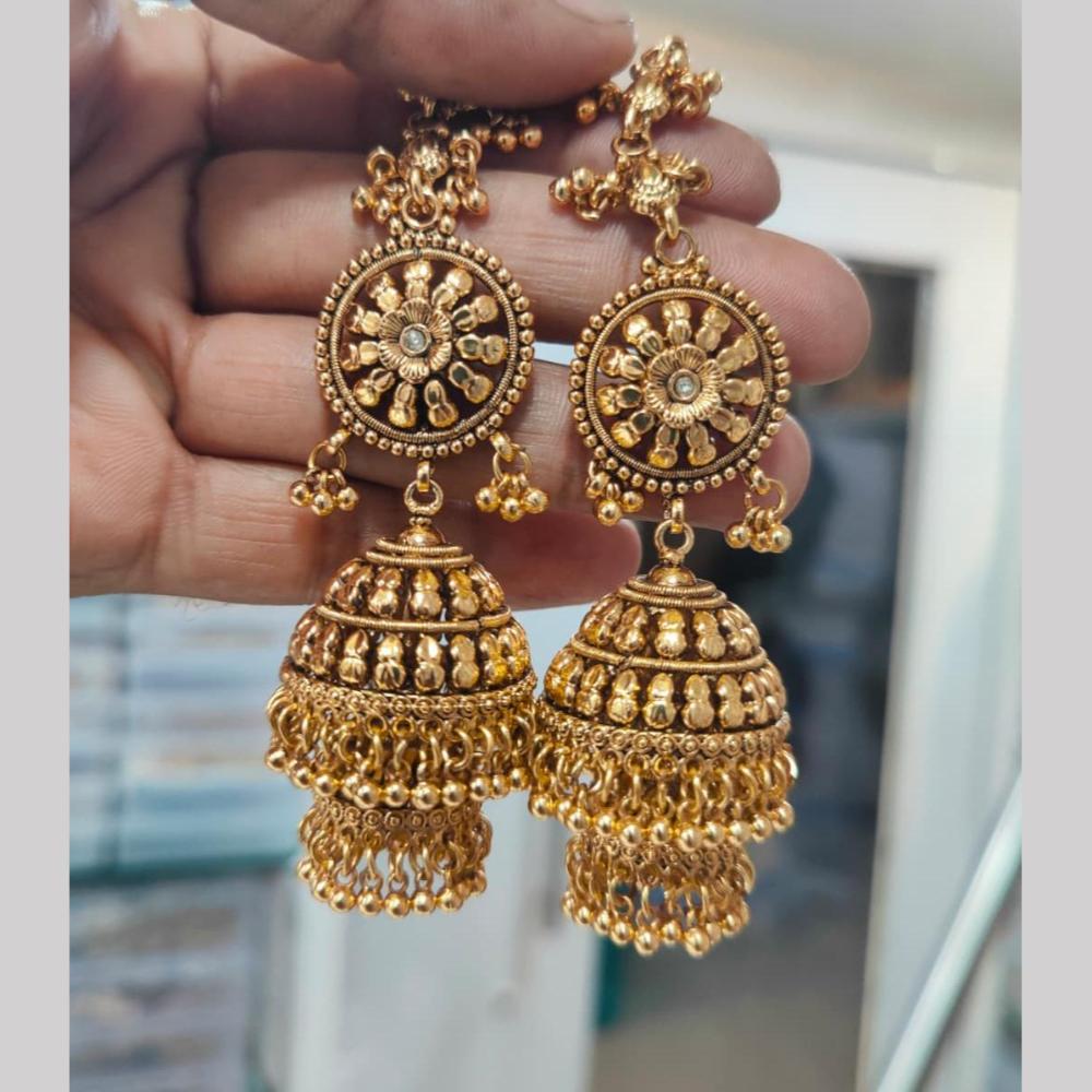 Manisha Gold Plated Kan Chain Jhumki Earrings