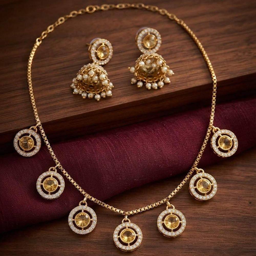 Manisha Gold Plated Austrian Stone Necklace Set