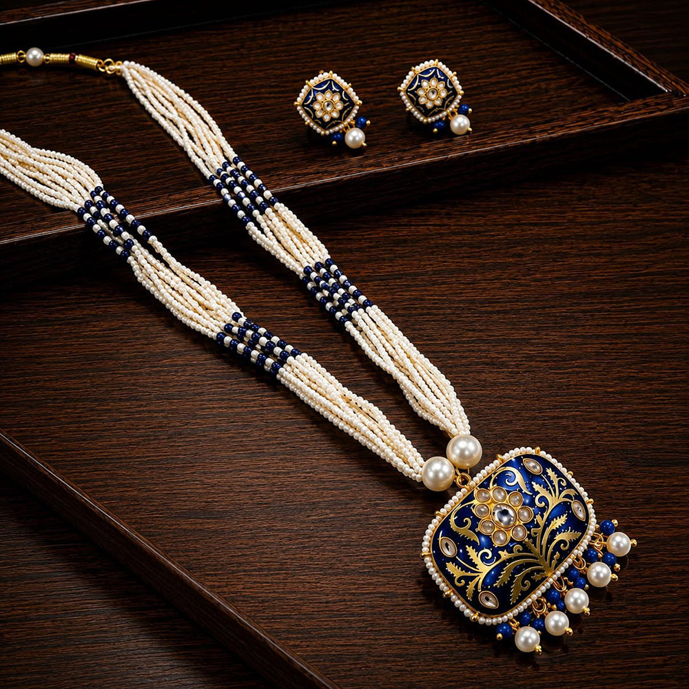Manisha Gold Plated Kundan Stone & Meenakari Necklace Set