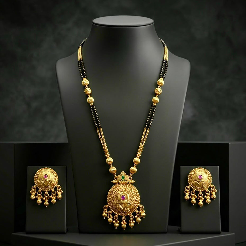 Manisha Jewellery Elegant Pota Stone And Beads Mangalsutra