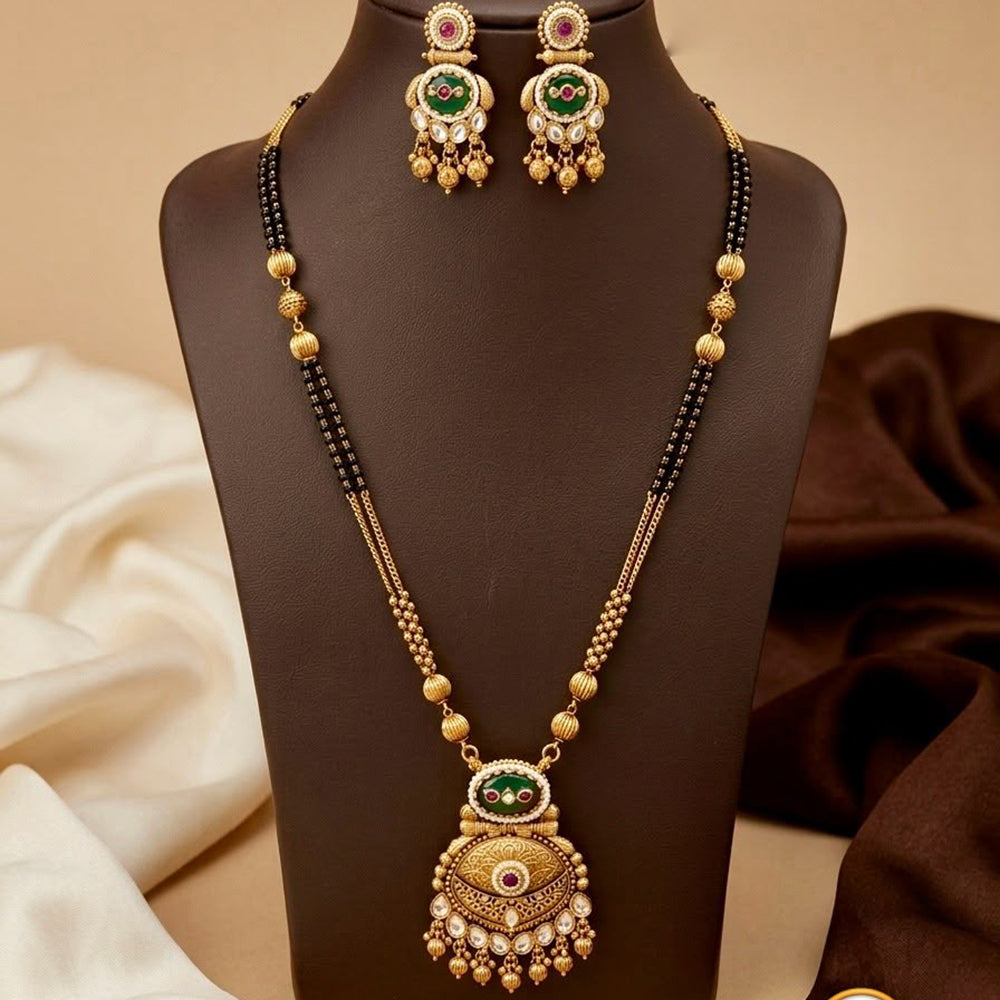 Manisha Jewellery Elegant Pota Stone And Beads Mangalsutra