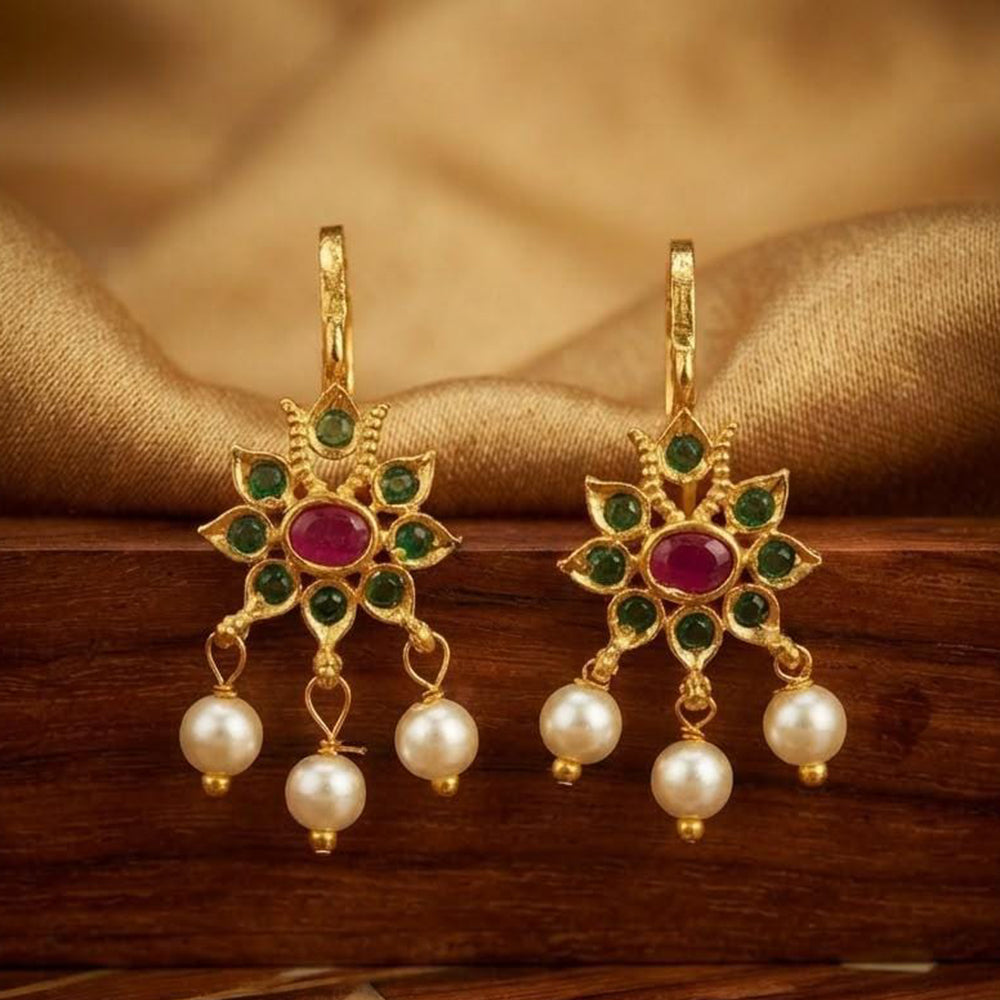 Manisha Jewellery Maharashtrian Traditional Press Bugadi Clip On Earrings Ear Cuff for Women And Girls