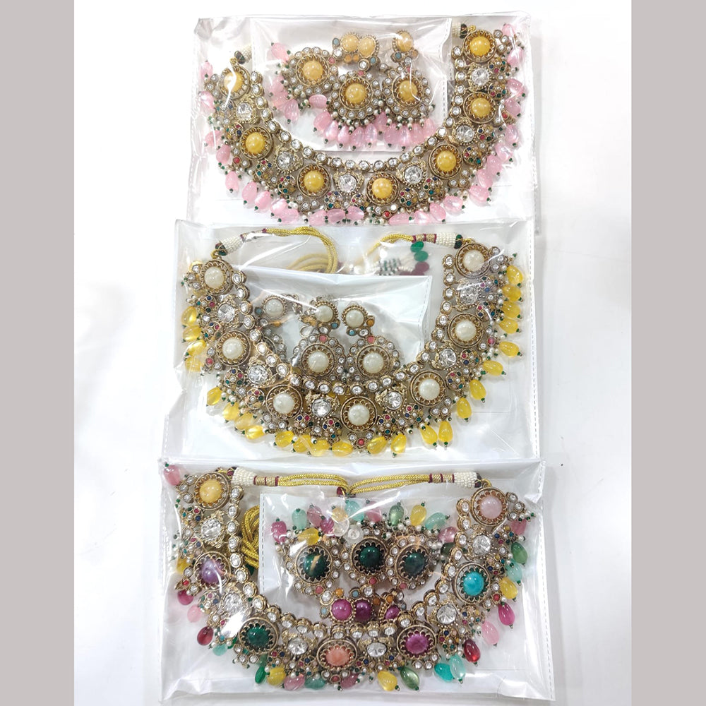 Manisha Jewellery Classic Pota Stone And Beads Necklace Set