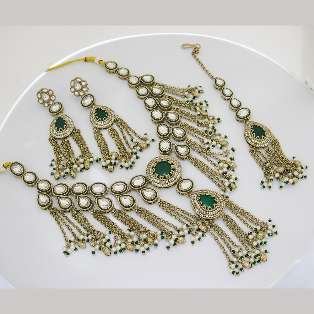 Manisha Jewellery Classic Pota Stone And Pearl Necklace Set