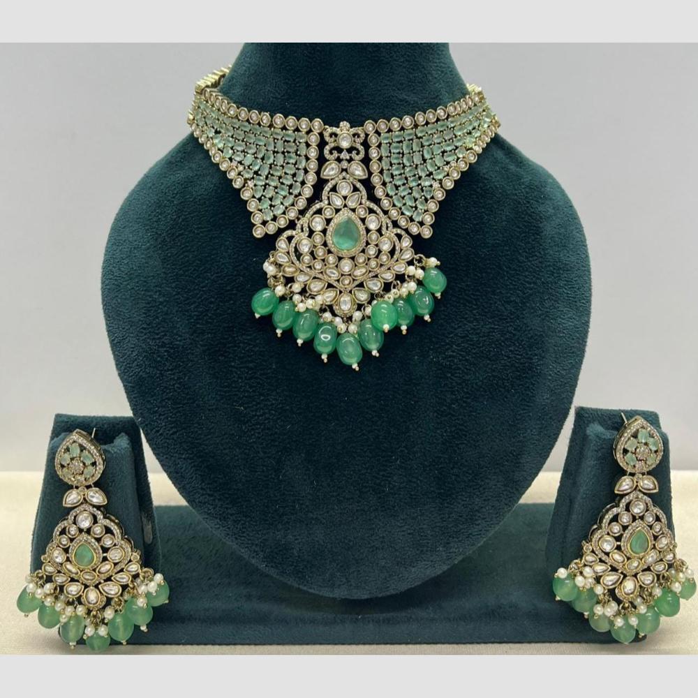 Manisha Jewellery Polki Kundan Stone And Beads Choker Necklace Set
