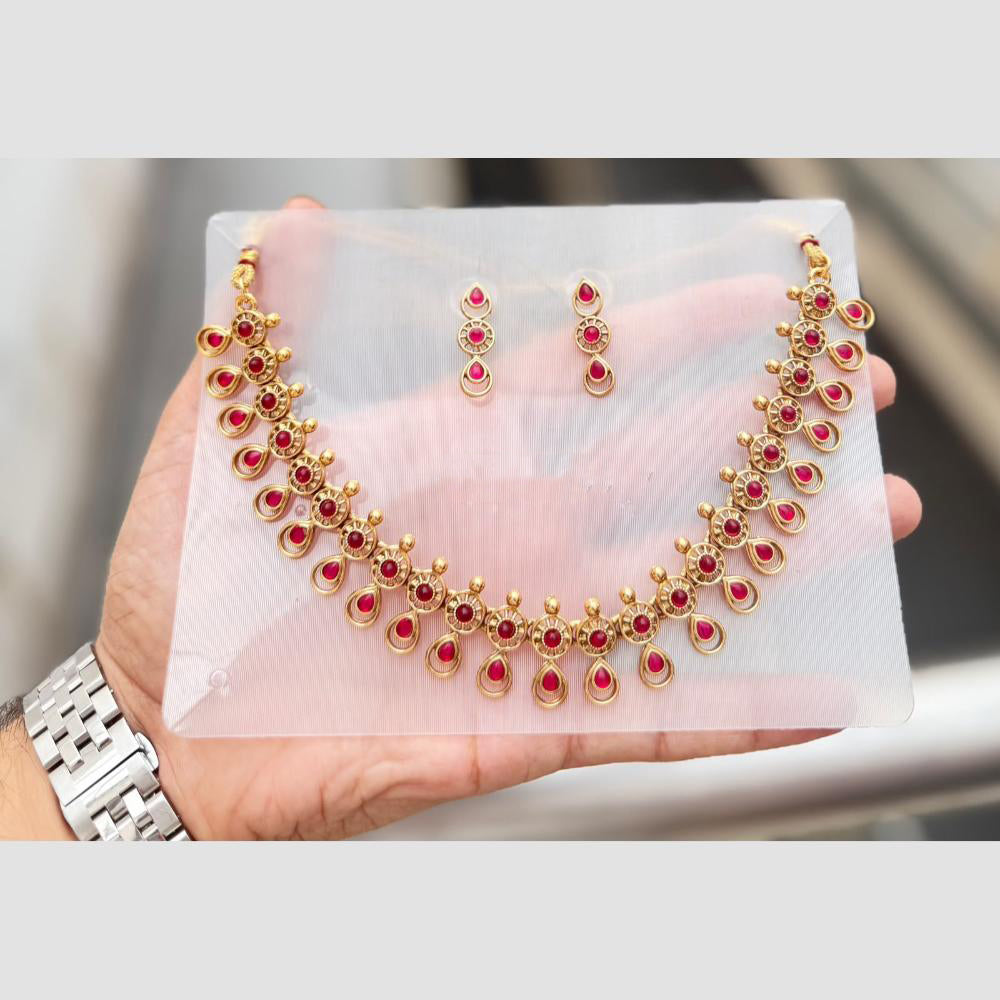 Manisha Jewellery Kundan Stone And Pearl Necklace Set