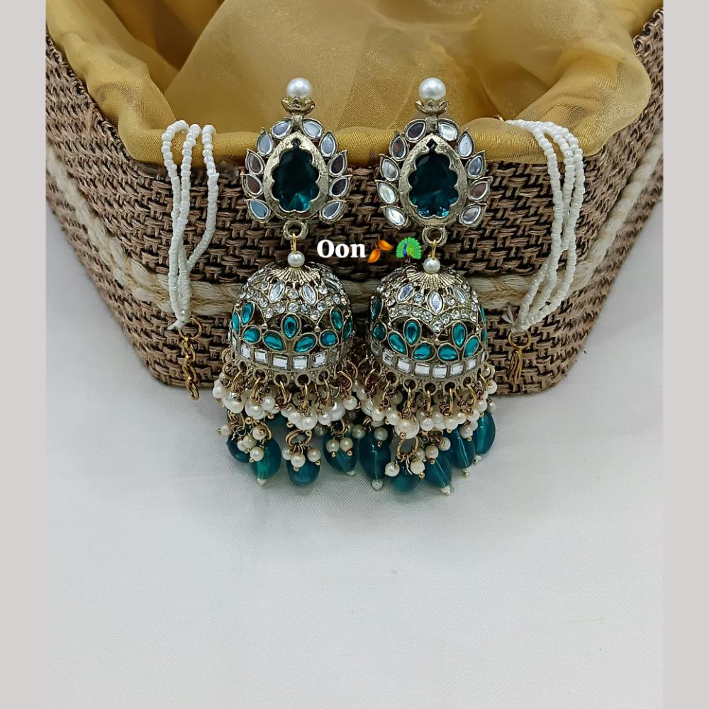 Lucentarts Jewellery Gold Plated Mirror And Pearl Jhumki Earrings