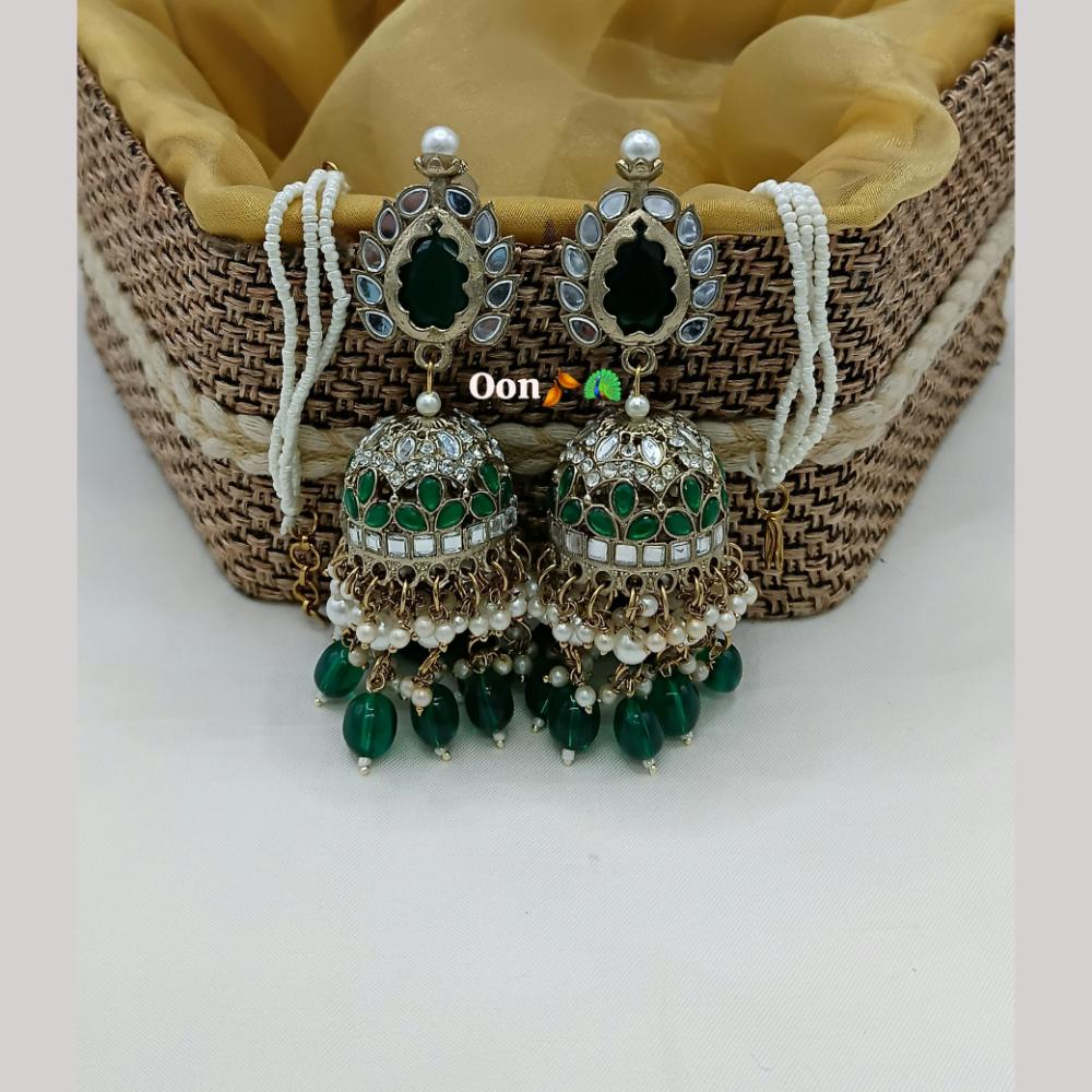 Lucentarts Jewellery Gold Plated Mirror And Pearl Jhumki Earrings