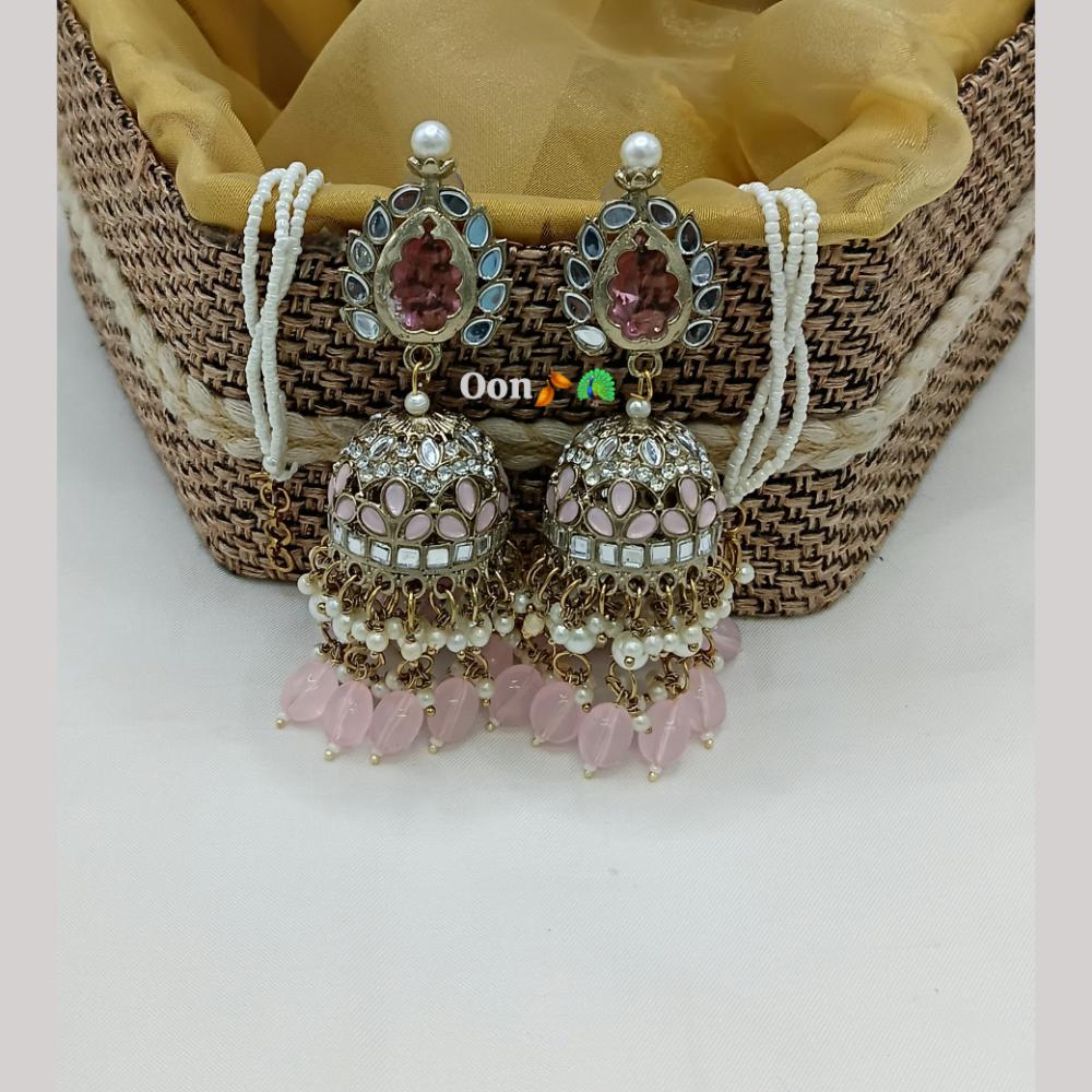 Lucentarts Jewellery Gold Plated Mirror And Pearl Jhumki Earrings