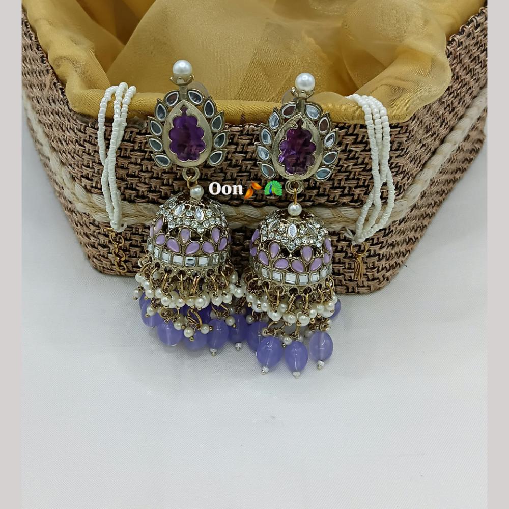 Lucentarts Jewellery Gold Plated Mirror And Pearl Jhumki Earrings