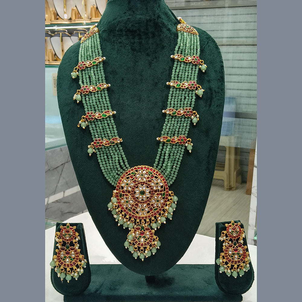 Lucentarts Jewellery Pota Stone And Beads Long Necklace Set