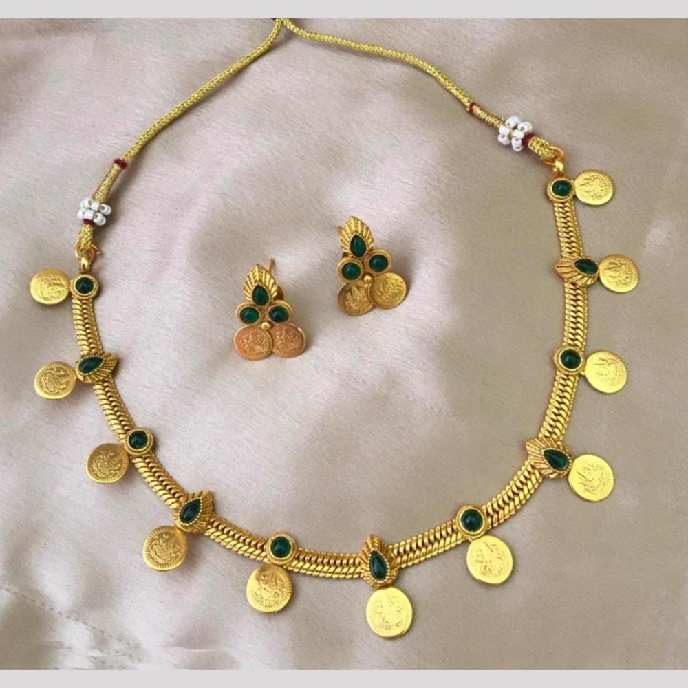 Lucentarts Jewellery Traditional Pota necklace with Goddess Lakshmi Motif