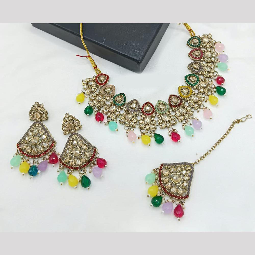Lucentarts Traditional Kundan & Beaded Jewellery Set