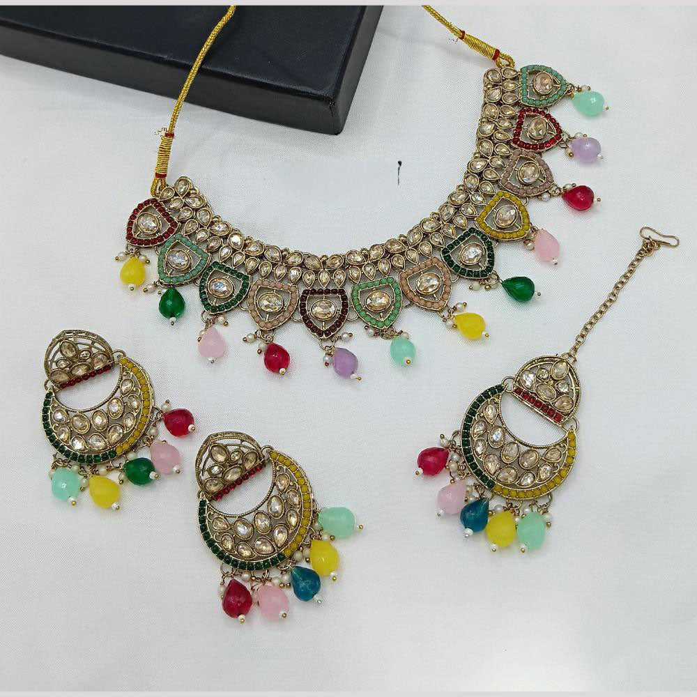 Lucentarts Classic Kundan & Beads Necklace Set