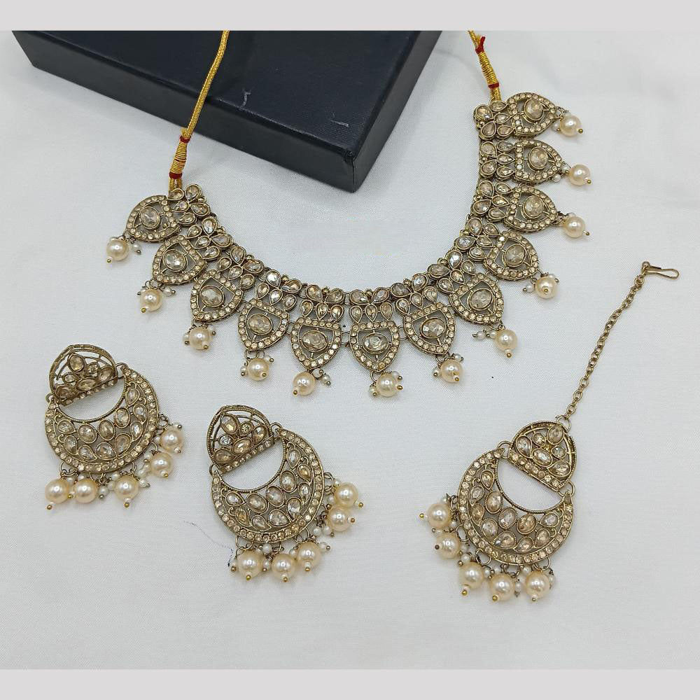 Lucentarts Classic Kundan & Beads Necklace Set