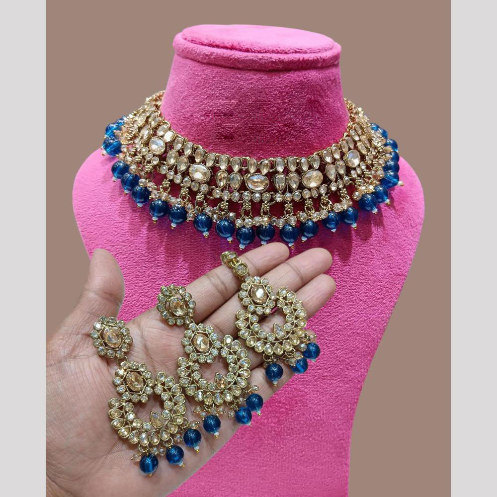 Lucentarts Classic Kundan & Beads Necklace Set – Timeless Traditional Beauty