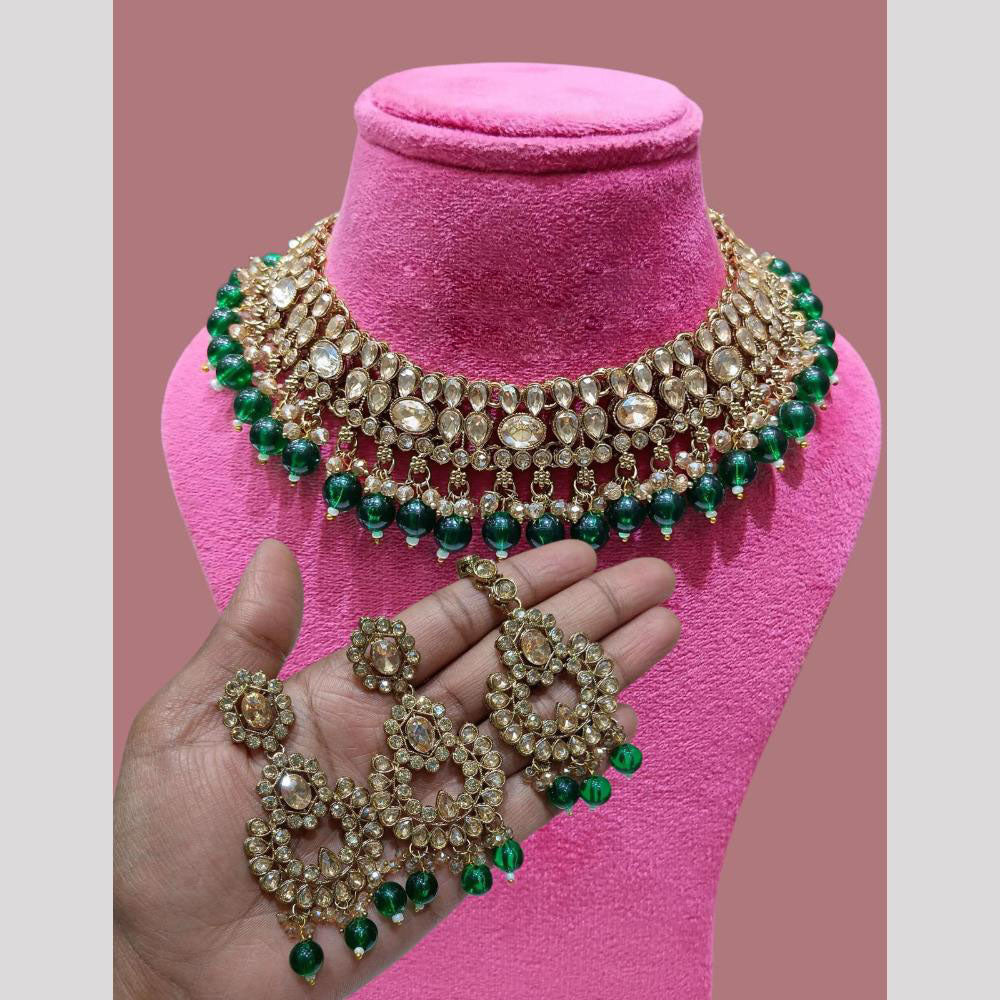Lucentarts Classic Kundan & Beads Necklace Set – Timeless Traditional Beauty