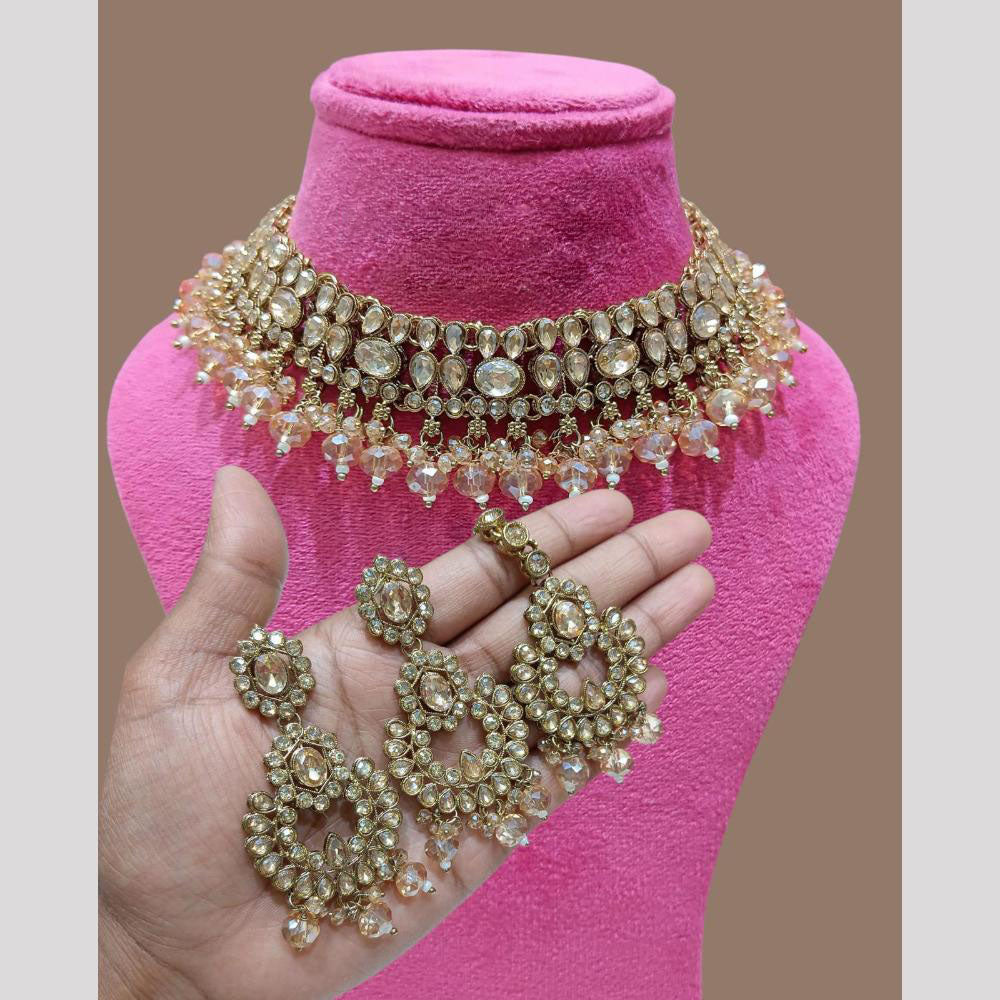 Lucentarts Classic Kundan & Beads Necklace Set – Timeless Traditional Beauty