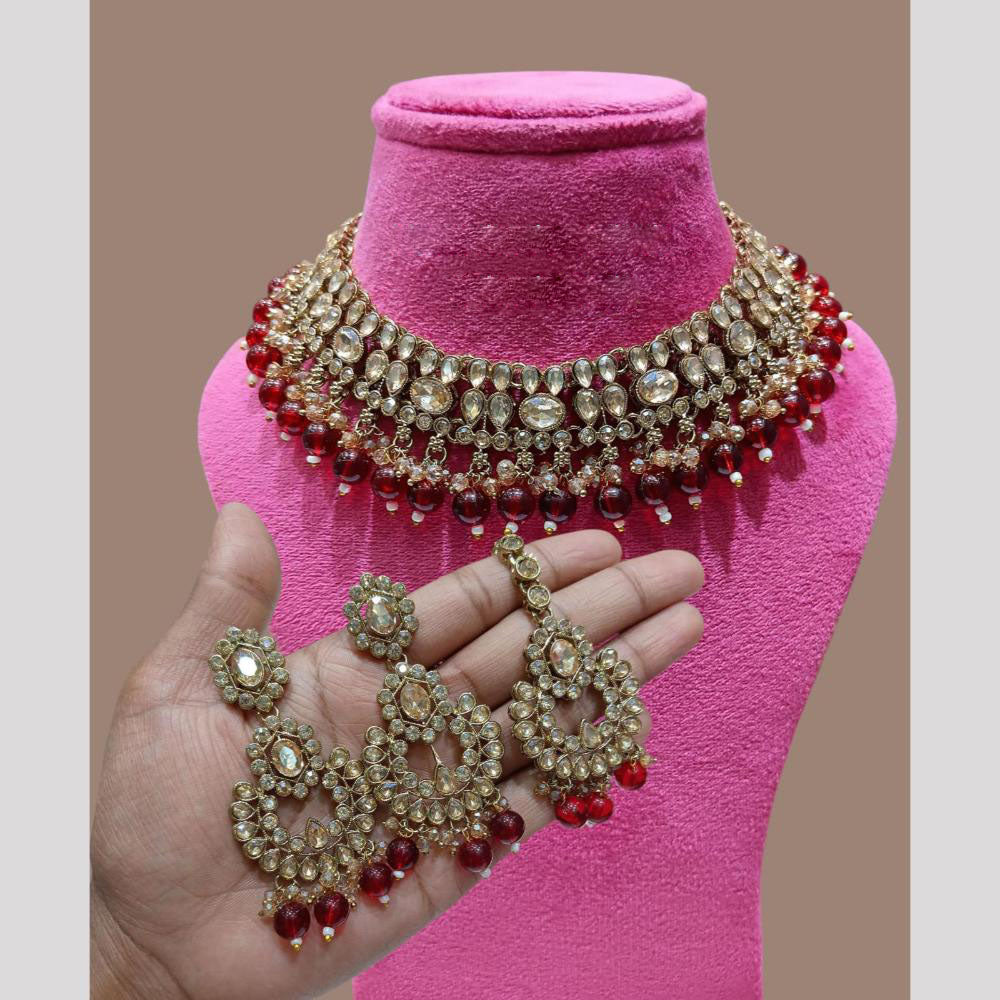 Lucentarts Classic Kundan & Beads Necklace Set – Timeless Traditional Beauty