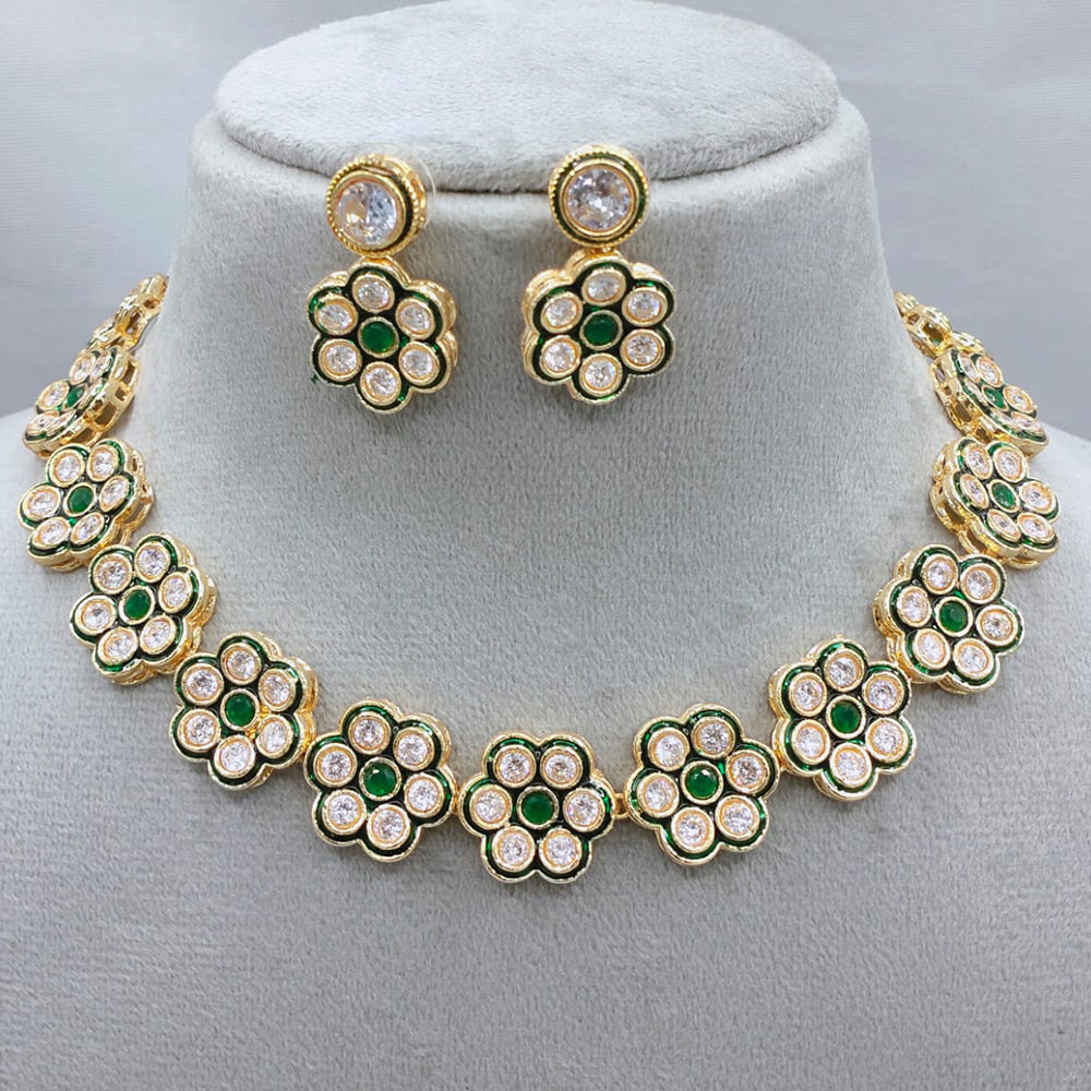 Lucentarts Jewellery Austrian Stone And Meenakari Design Necklace Set