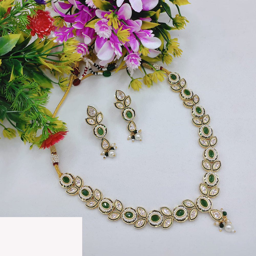 Lucentarts Jewellery Delicate Pota Stone And Pearl Necklace Set