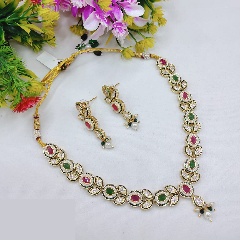 Lucentarts Jewellery Delicate Pota Stone And Pearl Necklace Set
