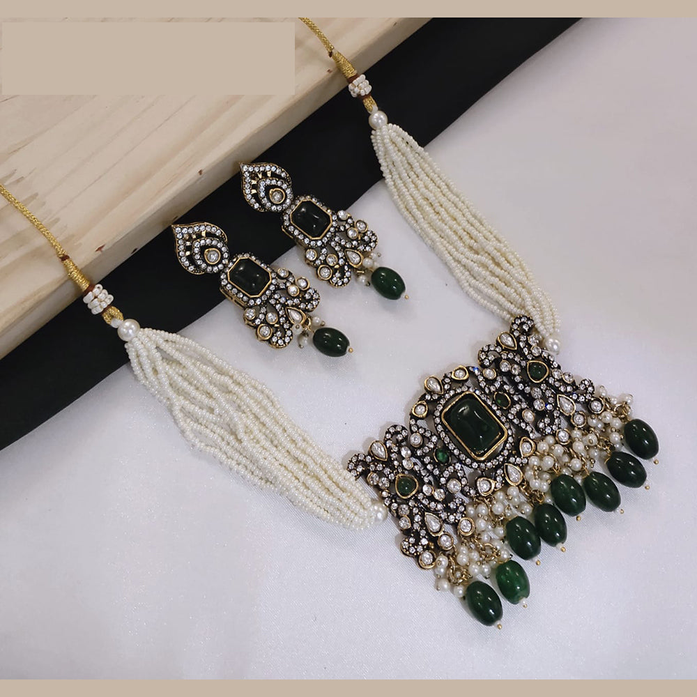 Lucentarts Jewellery Festive Pota And Austrian Beads Pearl Choker Necklace Set