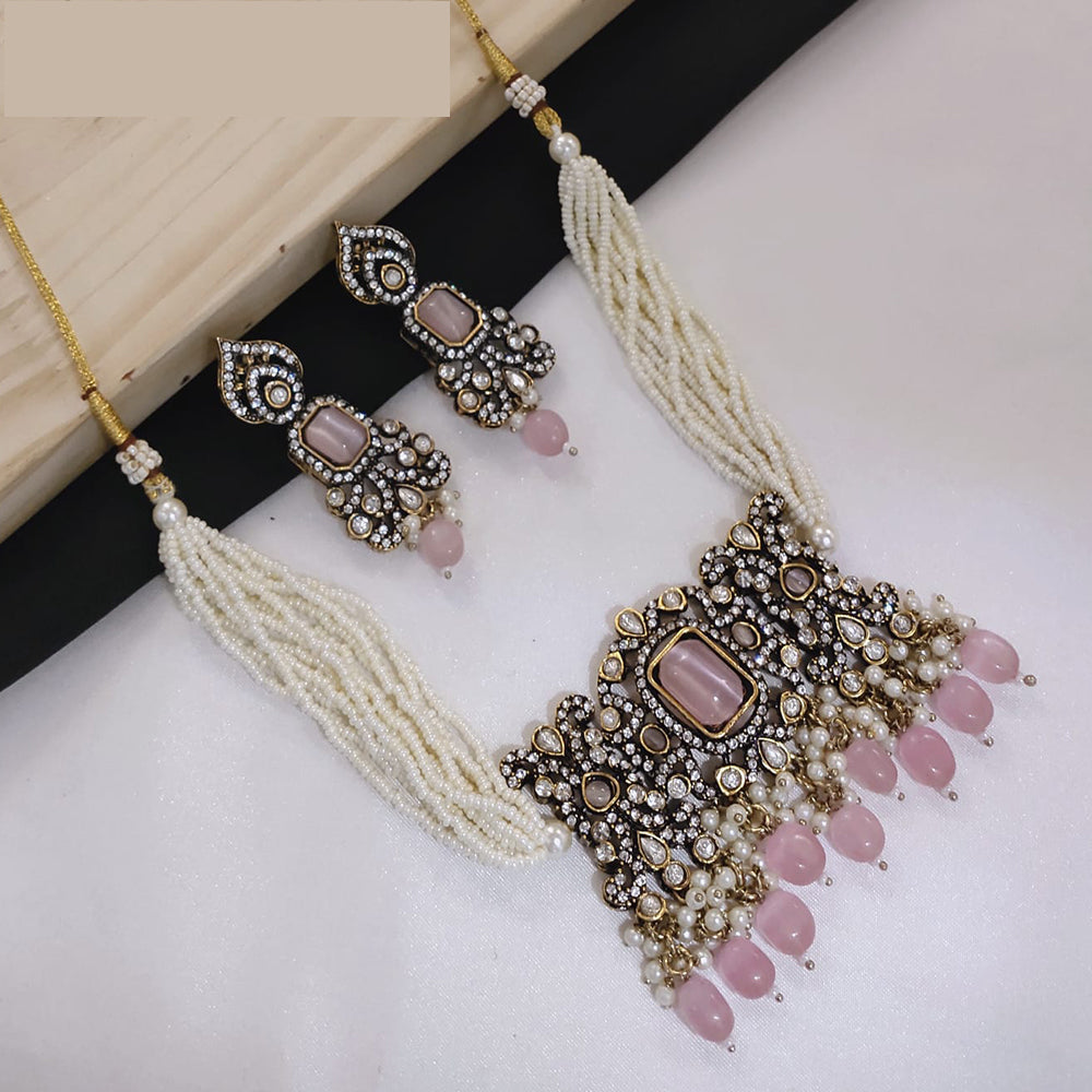 Lucentarts Jewellery Festive Pota And Austrian Beads Pearl Choker Necklace Set