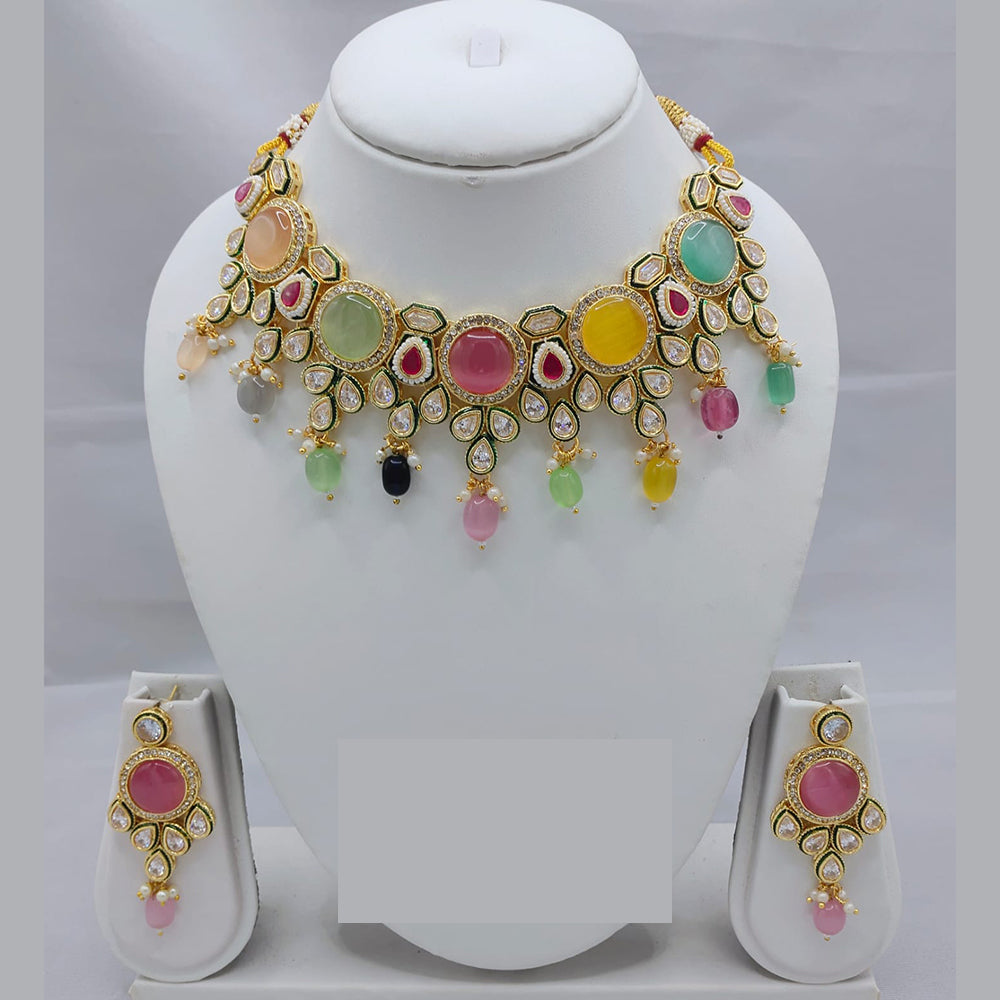 Lucentarts Jewellery Stunning Pota Stone And Crystal Beads Necklace Set