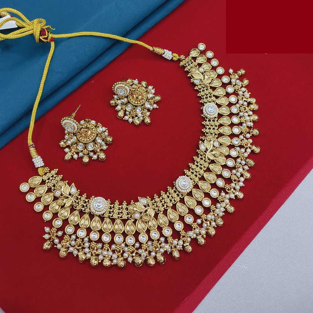 Lucentarts Jewellery Classic Pota And Beads Pearl Necklace Set