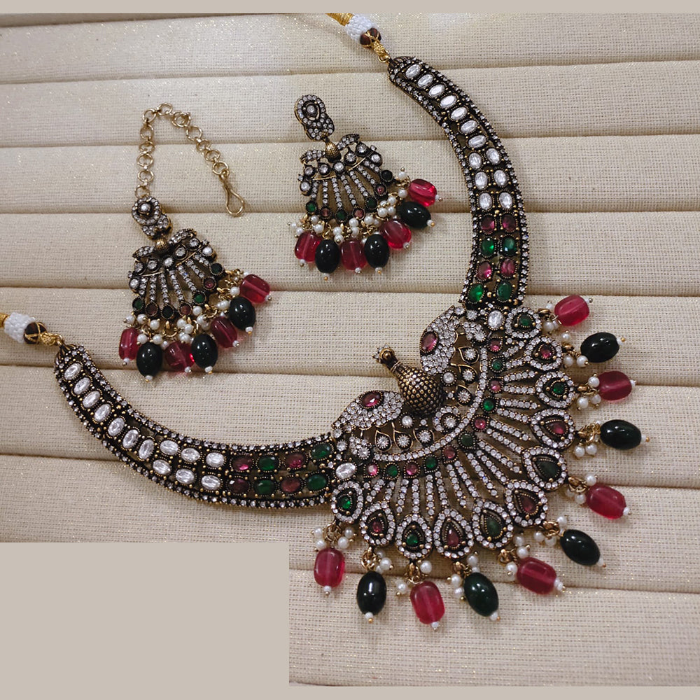 Lucentarts Jewellery Festive Pota And Austrian Beads Pearl Necklace Set