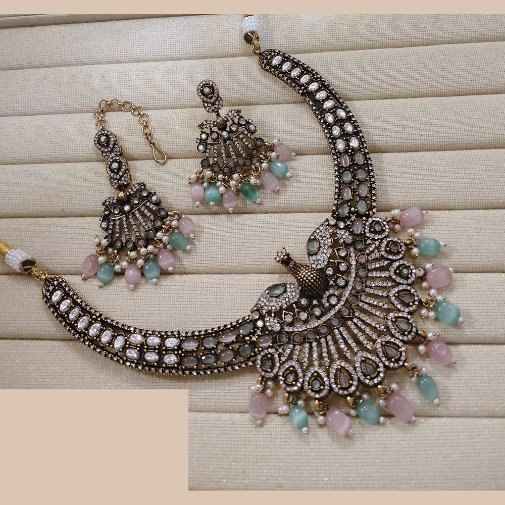 Lucentarts Jewellery Festive Pota And Austrian Beads Pearl Necklace Set