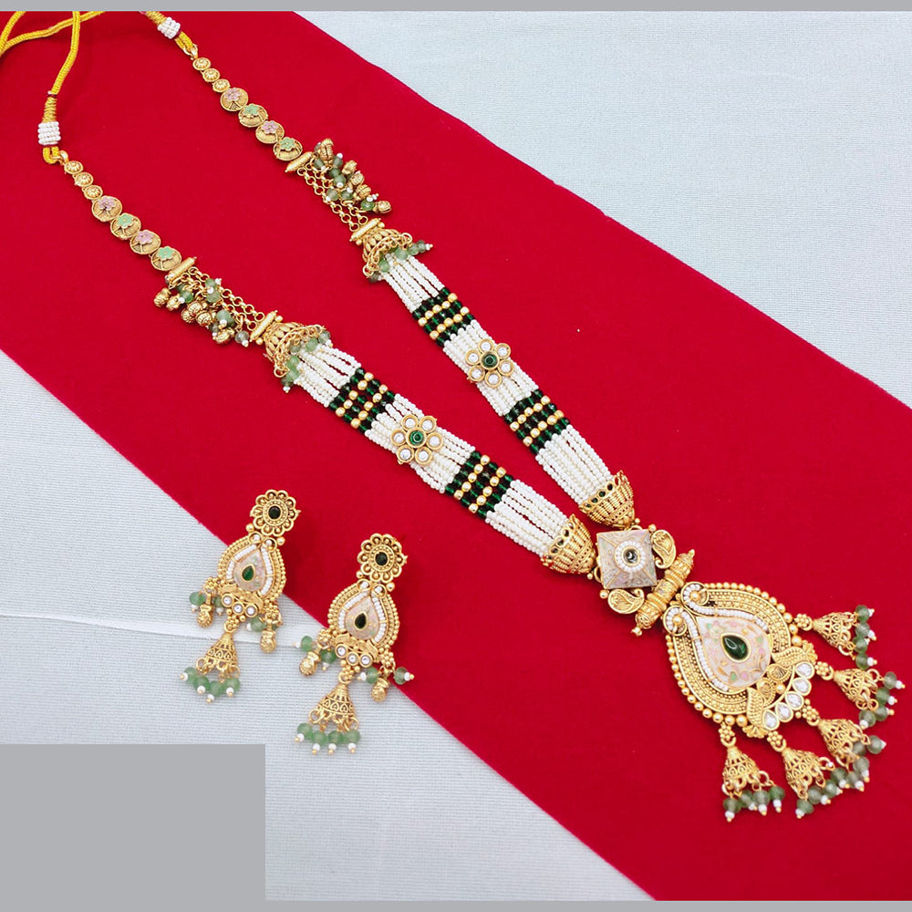 Lucentarts Jewellery Classic Pota And Meenakari Beads Pearl Long Necklace Set