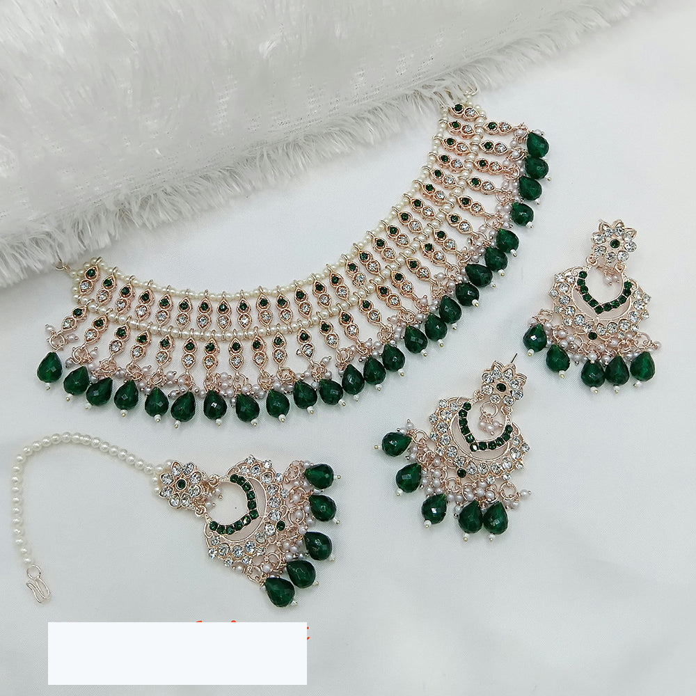 Lucentarts Jewellery Premium Fashion Necklace Beads And Austrain Stone Jewelery Set