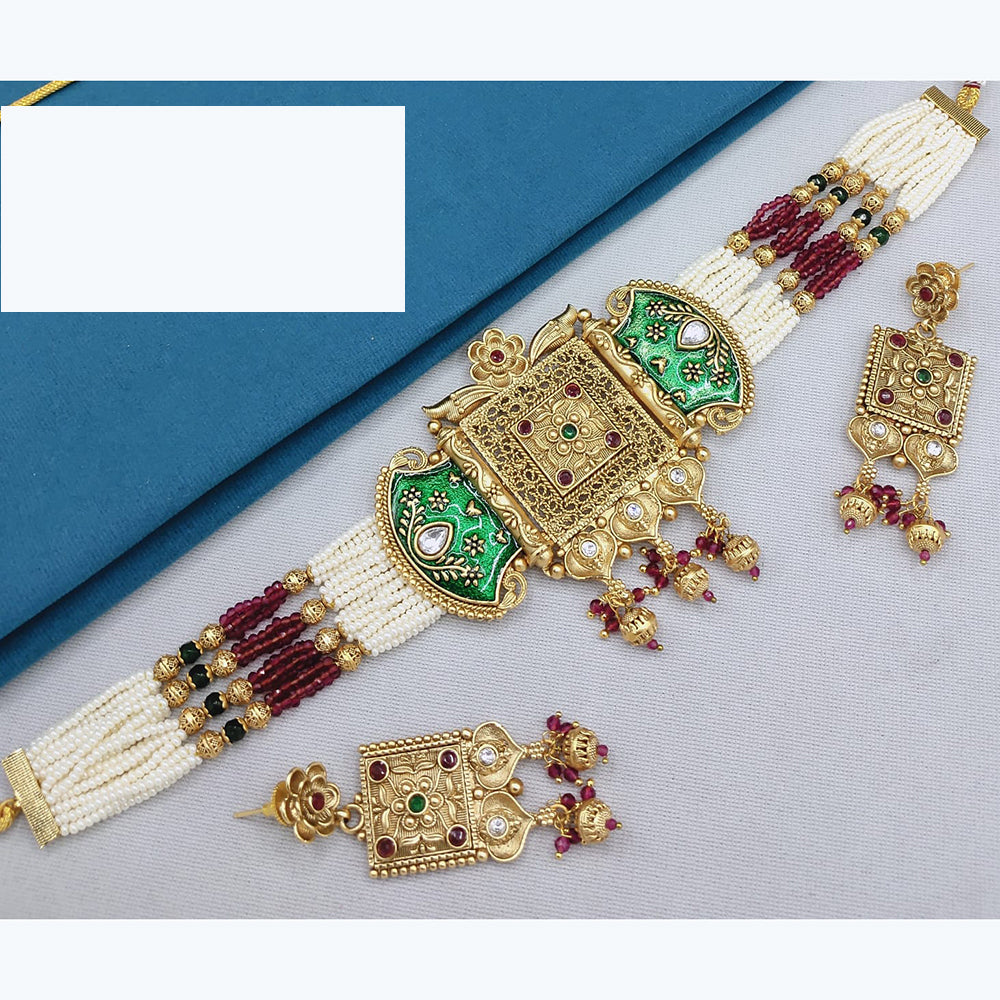 Lucentarts Jewellery Elegant Pota And Pearl Choker Traditional Meets Trendy Jewelry Set