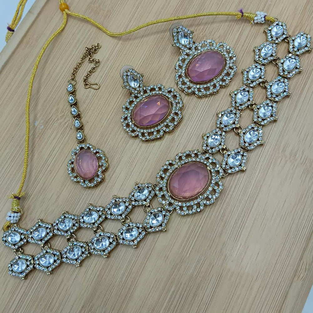 Lucentarts Jewellery Fancy Crystal And Austrian Stone Choker Necklace Set