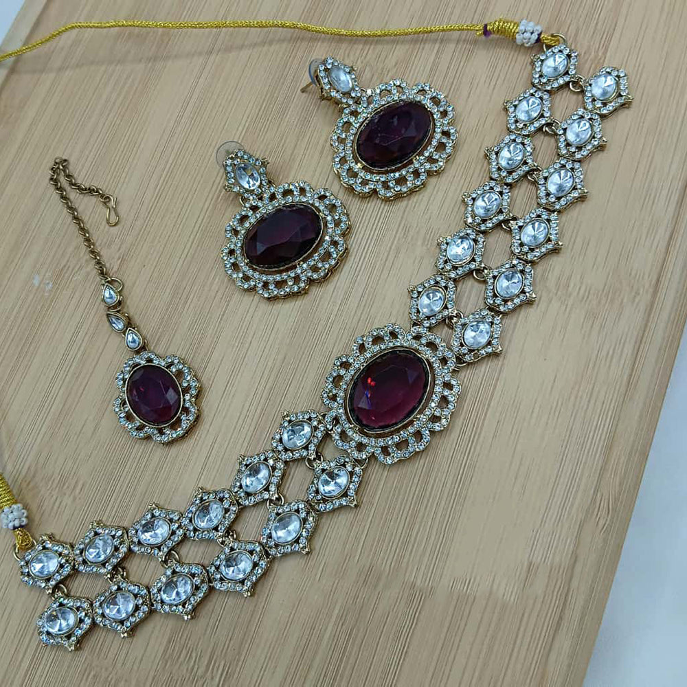 Lucentarts Jewellery Fancy Crystal And Austrian Stone Choker Necklace Set