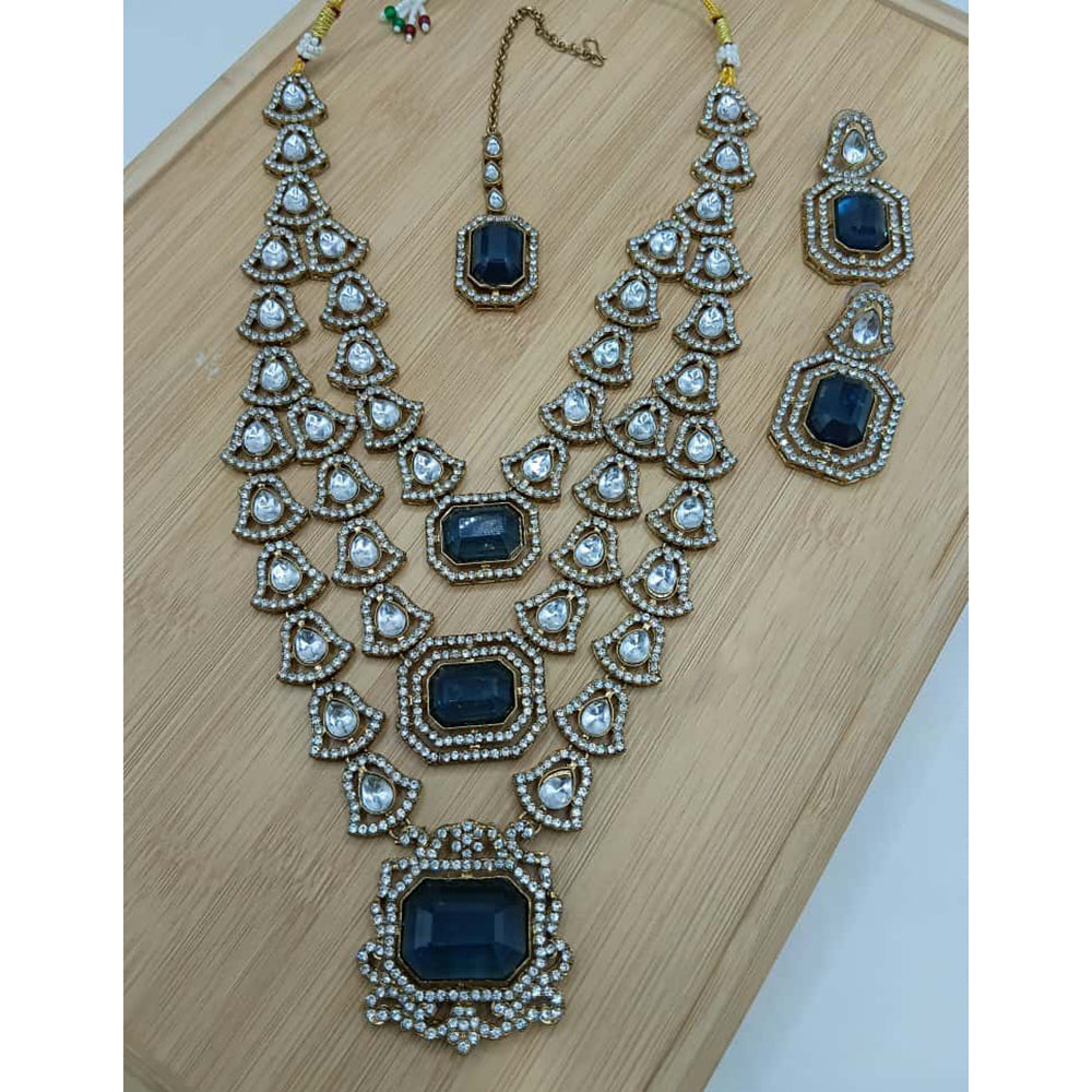 Lucentarts Jewellery Fancy Crystal And Austrian Multi Layer Necklace Set