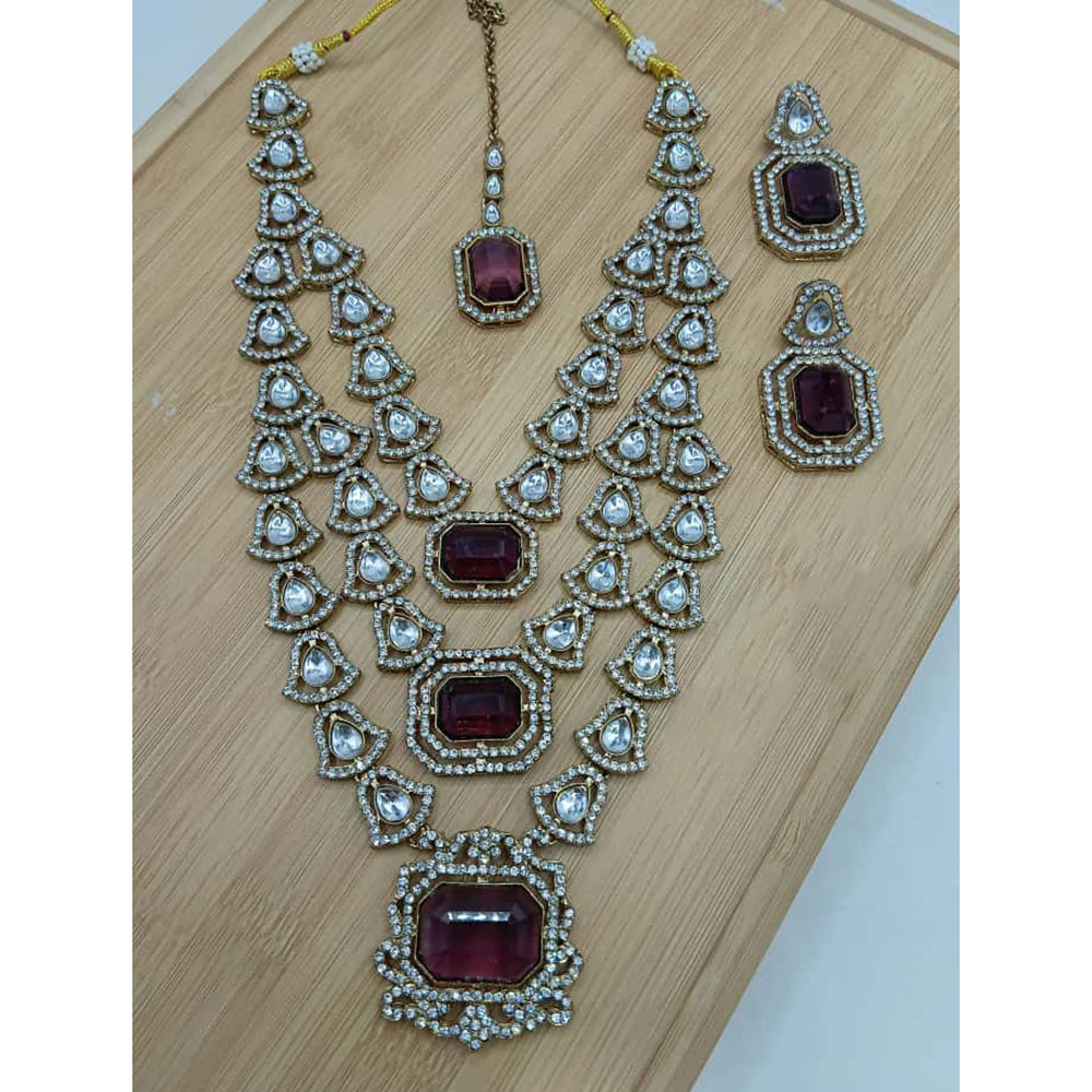 Lucentarts Jewellery Fancy Crystal And Austrian Multi Layer Necklace Set