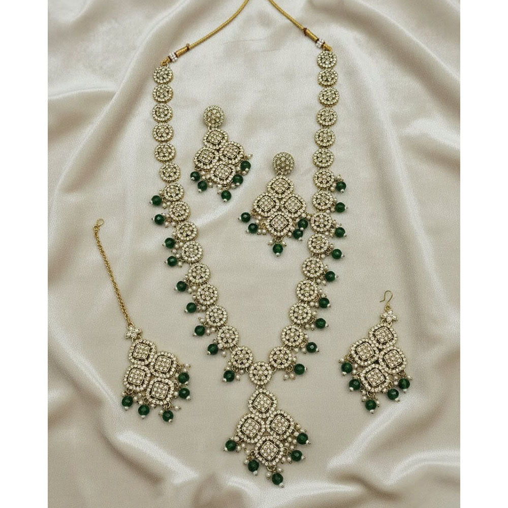 Lucentarts Jewellery Luxury Designer Austrian Stone And Beads Necklace Set
