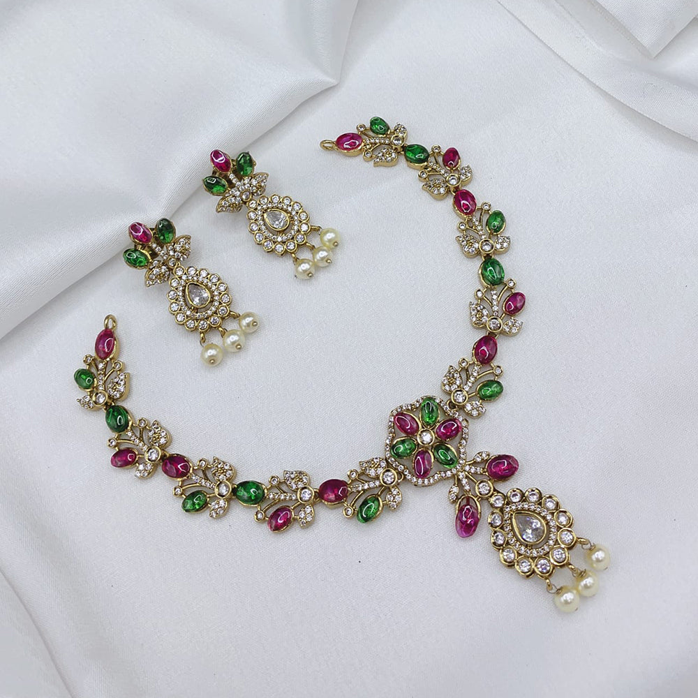 Lucentarts Jewellery Elegant Pota Stone And Austrian Necklace Set