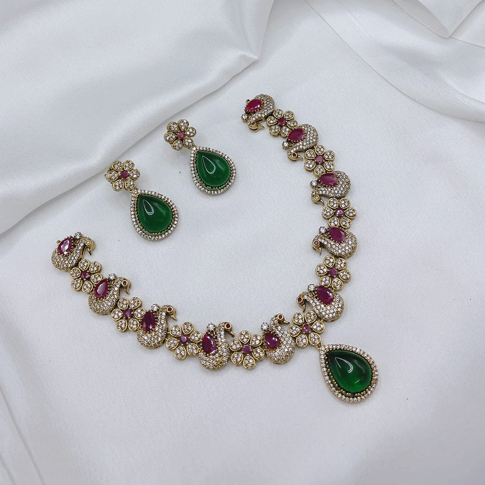 Lucentarts Jewellery Elegant Pota Stone And Austrian Necklace Set
