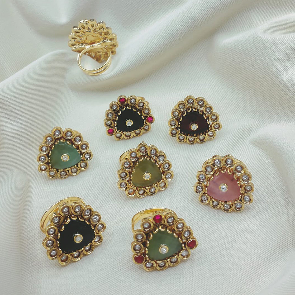 Lucentarts Jewellery Pota Stone Adjustable Ring