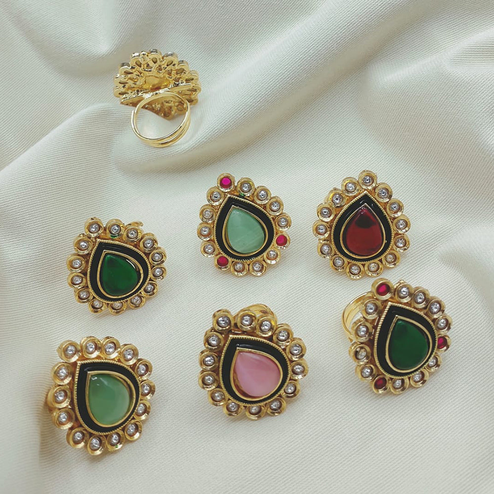 Lucentarts Jewellery Pota Stone Adjustable Ring