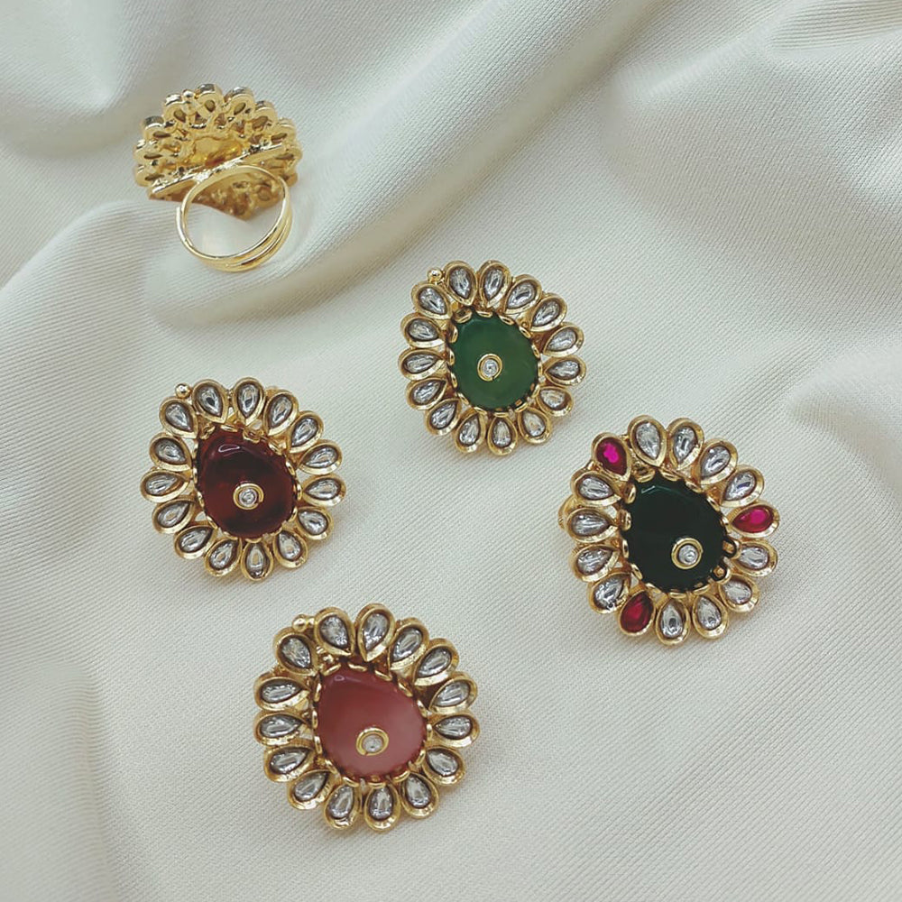 Lucentarts Jewellery Pota Stone Adjustable Ring