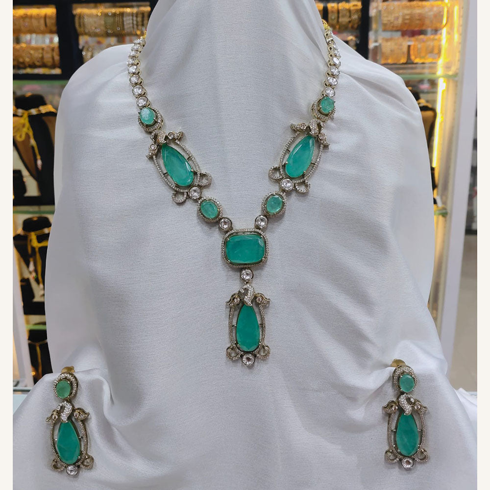 Lucentarts Jewellery Elegant Pota Stone Necklace Set